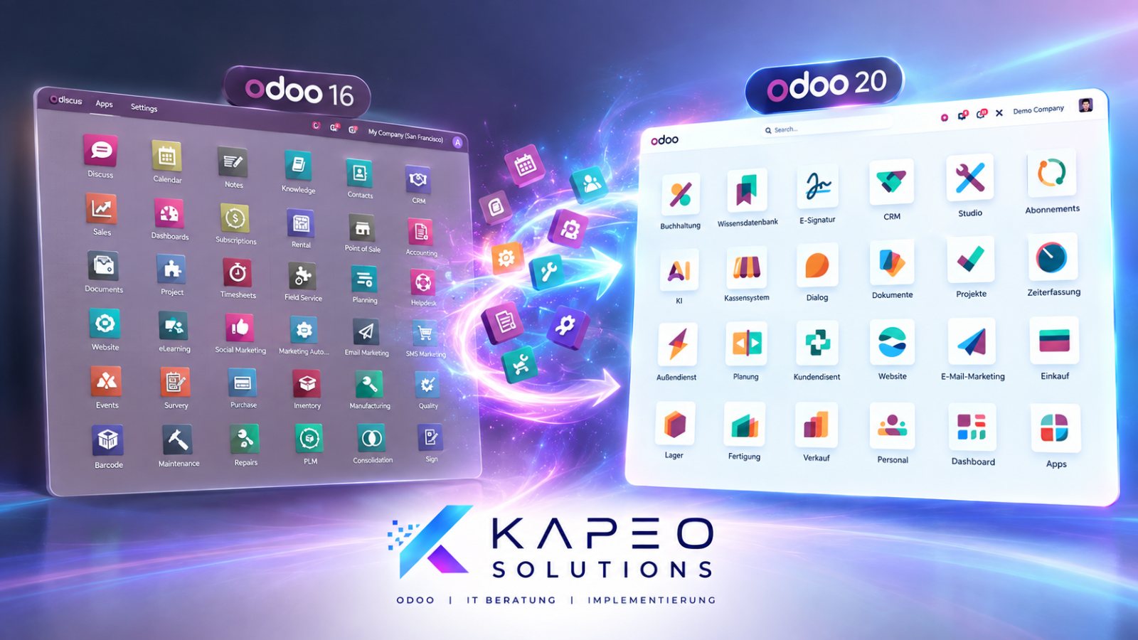 Upgrade von Odoo 16 auf Odoo 20 – KAPEO Solutions