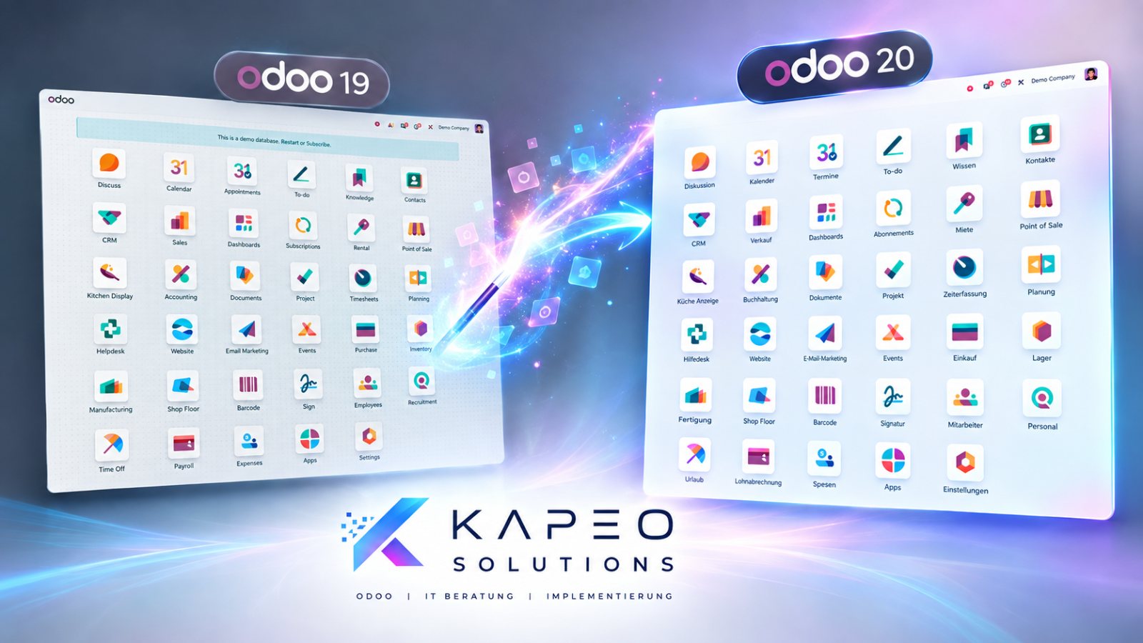 Upgrade von Odoo 19 auf Odoo 20 – KAPEO Solutions